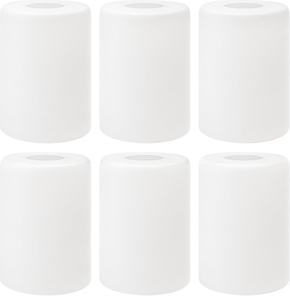 6-Pack Frosted Glass Replacement Lamp Shades, 5.5" x 4", 1.7" Fitter